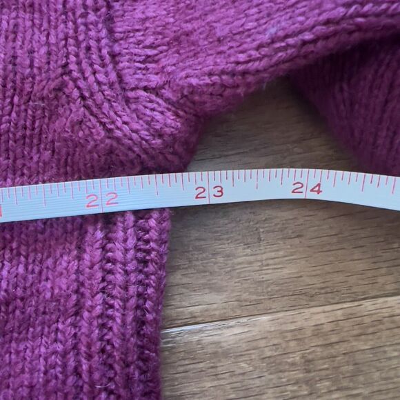 Anthropologie Sweater Size XS Magenta Blair Turtleneck Hi-Lo Hem Wool Blend - Picture 7 of 9
